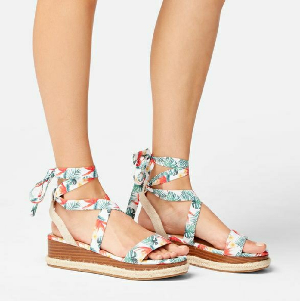 Aloha Ankle-tie Wedge Sandals